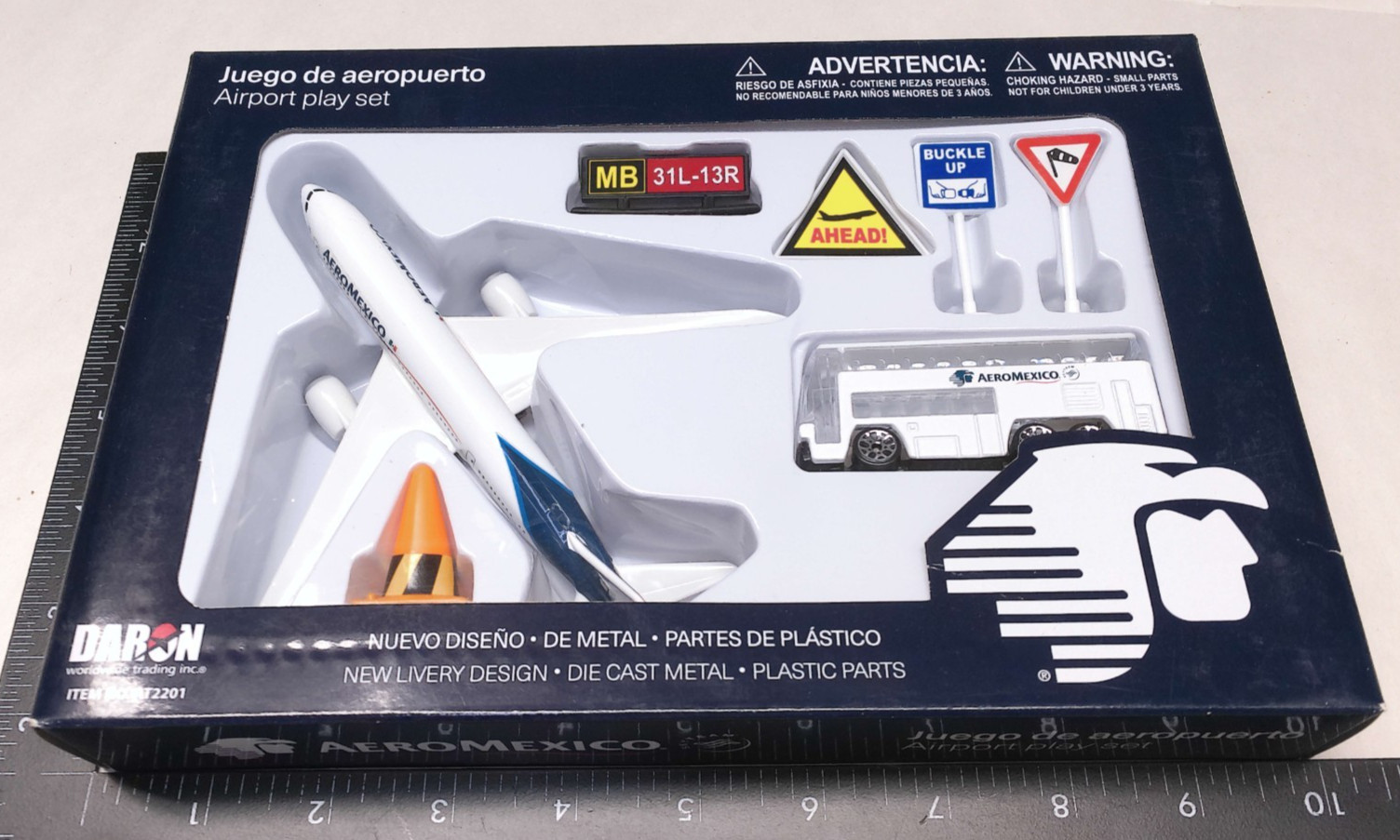 AeroMexico ESP Airport Playset 787 Plane Bus Diecast Daron RT2201 NEW OLD STOCK