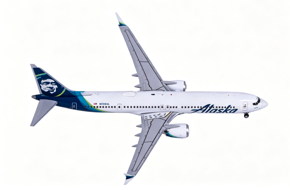 1:400 GeminiJets N708AL Alaska B737 MAX9 Diecast Aircraft Airplane Plane Model