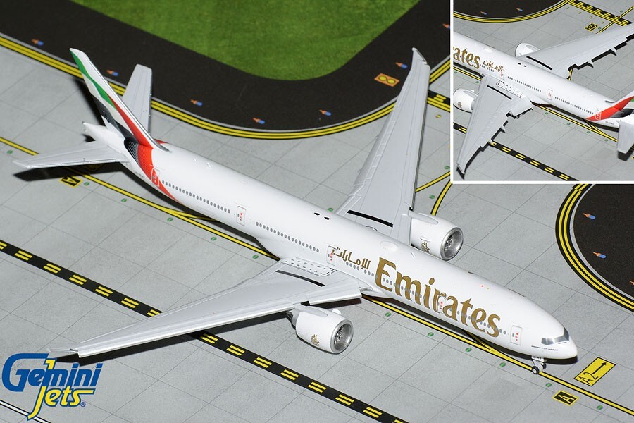 GEMINI EMIRATES B777-300ER UAE NEW LIVERY FLAPS DOWN 1:400 GJUAE2219F IN STOCK