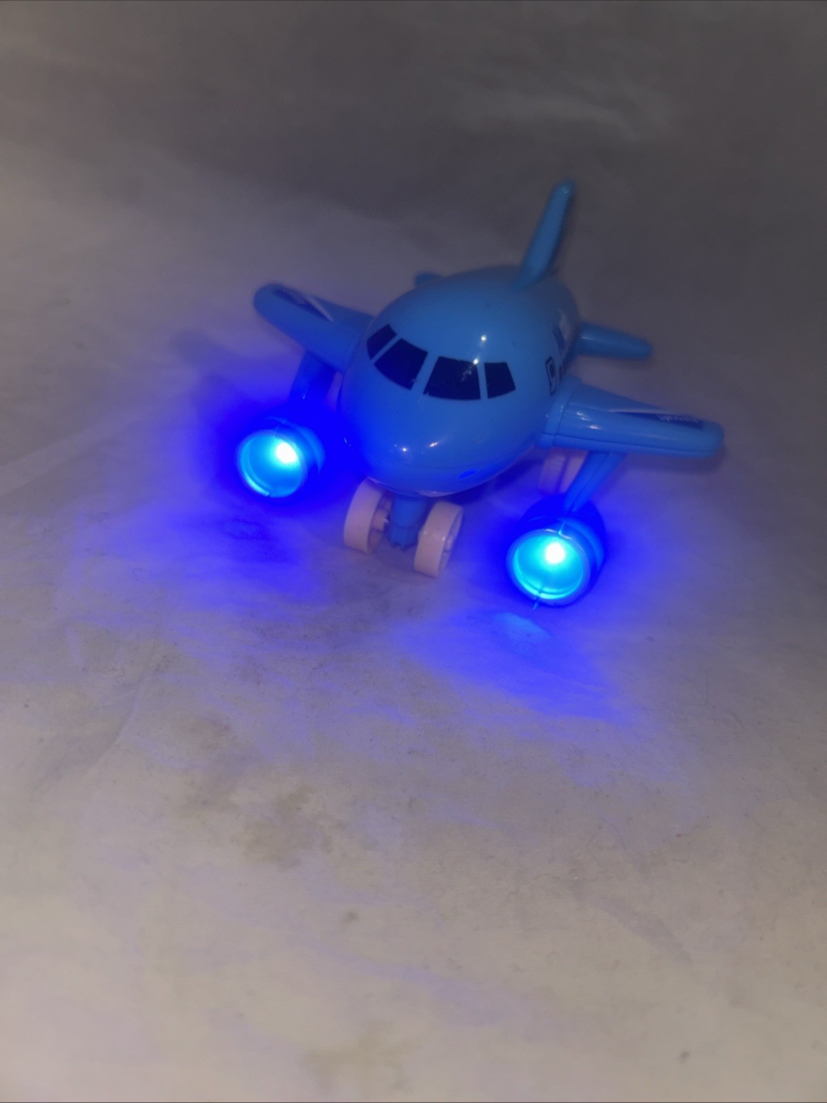 blue Airplane Toy with Bump & Go, Flashing Lights & Sounds – kids Age 3-up