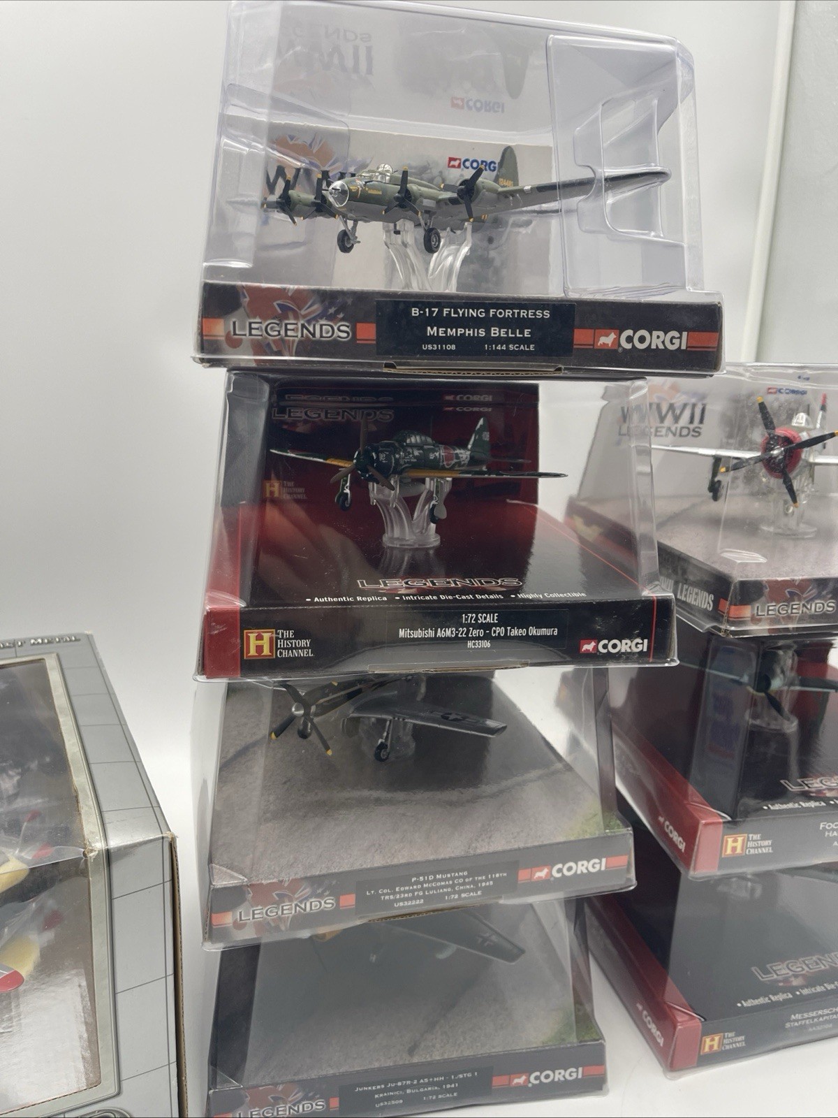 8x Lot Of The History Channel Corgi Die Cast 1:72 Scale Replica Planes