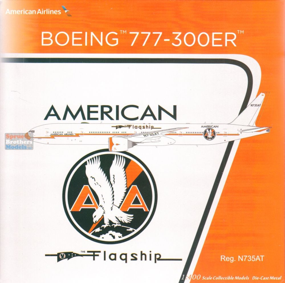 NGM73090 1:400 NG Model American Airlines B777-300ER Reg #N735AT Flagship DFW