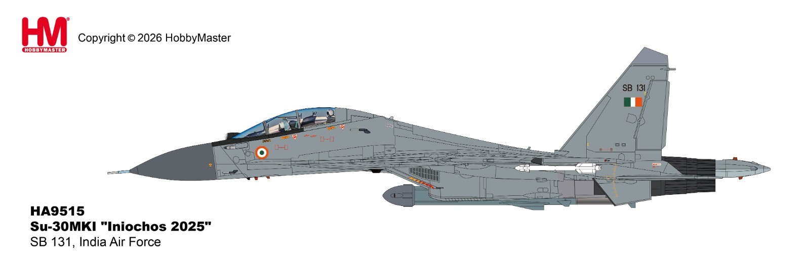 Hobby Master HA9515, Su-30MKI “Iniochos 2025” SB 131, India Air Force (w/B, 1:72