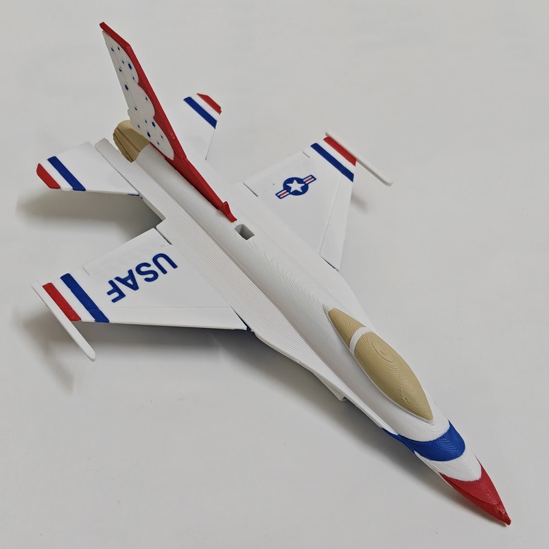 1:72 USAF F-16C Thunderbird Fighter Model 3D Printed Military Hobby Collection
