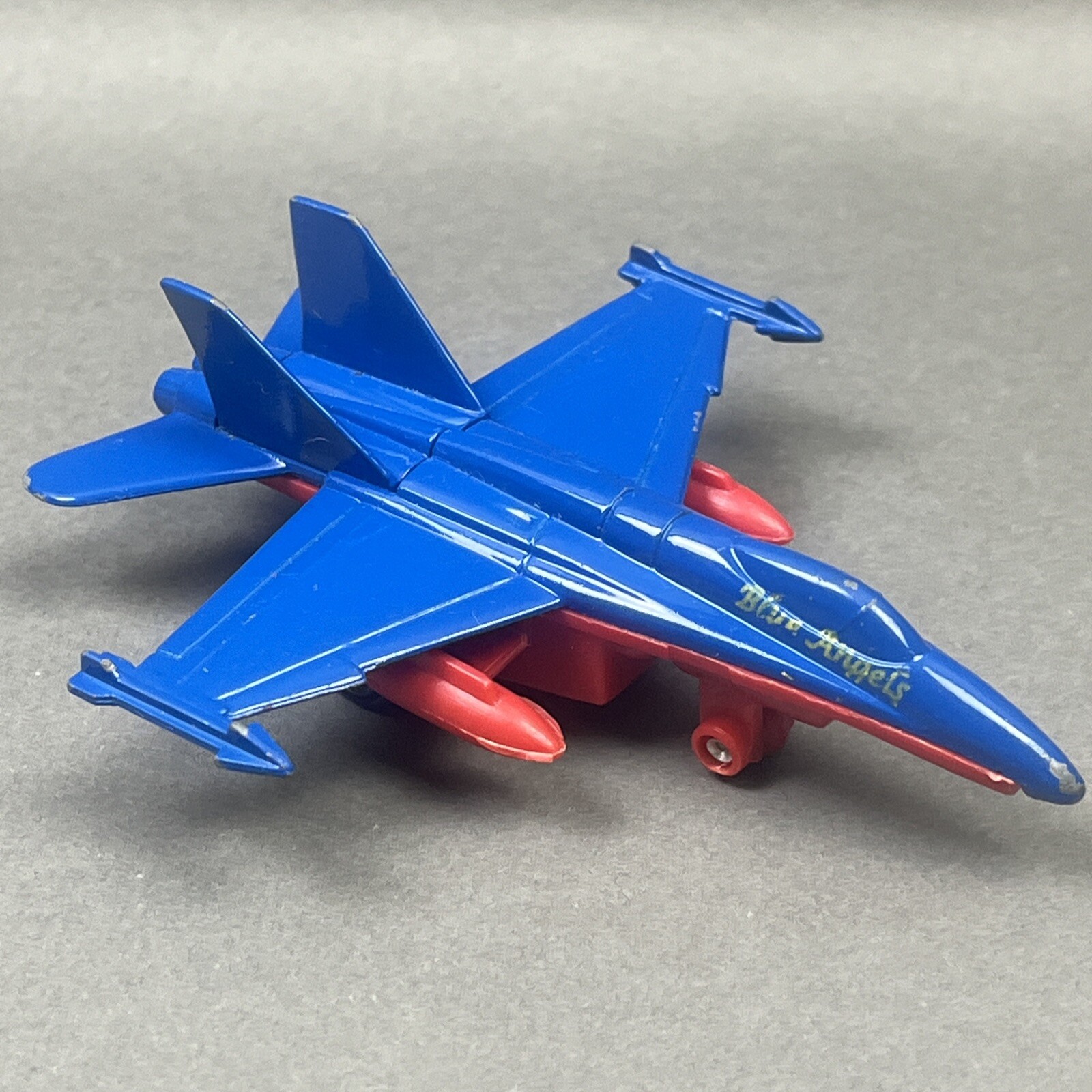 Vintage Diecast Blue Angels F/A-18 Jet Pullback Friction Action Drive