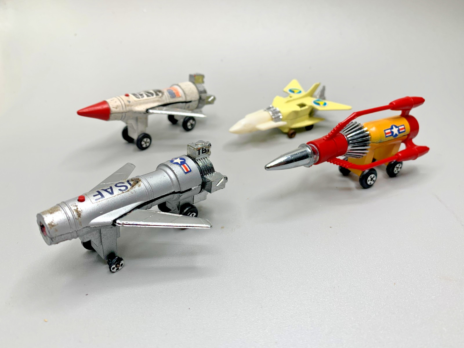 Vintage Diecast ThunderBirds 3 Space Ship Rocket Cars YOT Zee Toys HKD