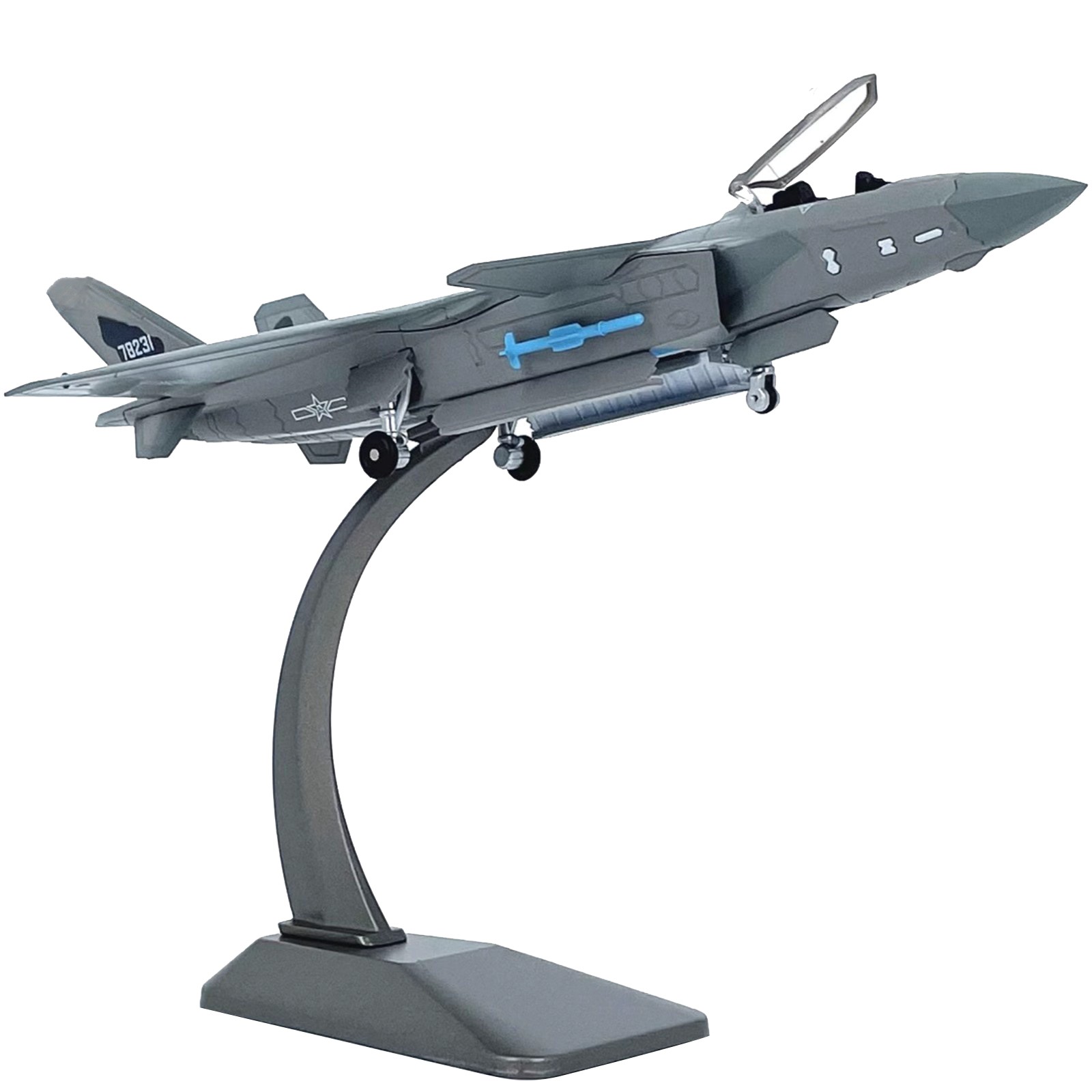 20.3cm Alloy 1/100 Chinese Air Force Chengdu J-20 Fighter Model Aviation Craft