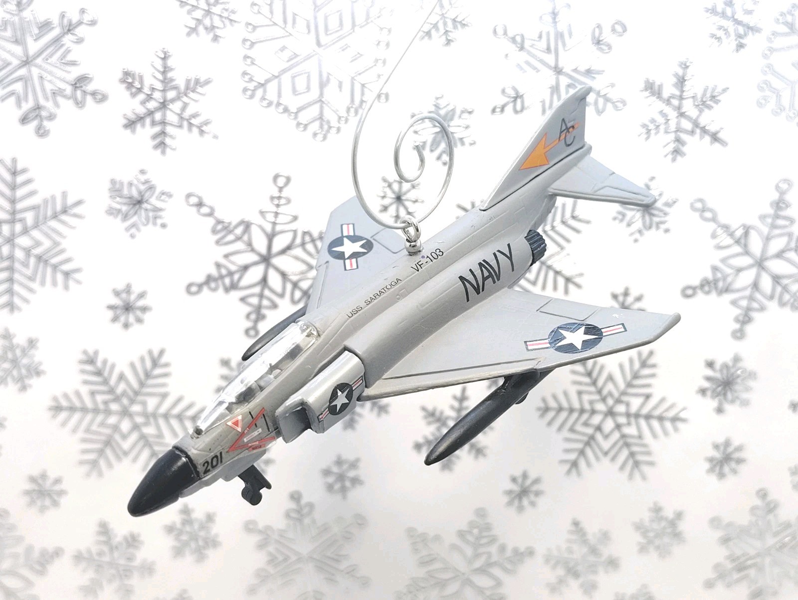 F-4 Phantom II Fighter Jet Airplane Christmas Ornament US NAVY Saratoga VF-103
