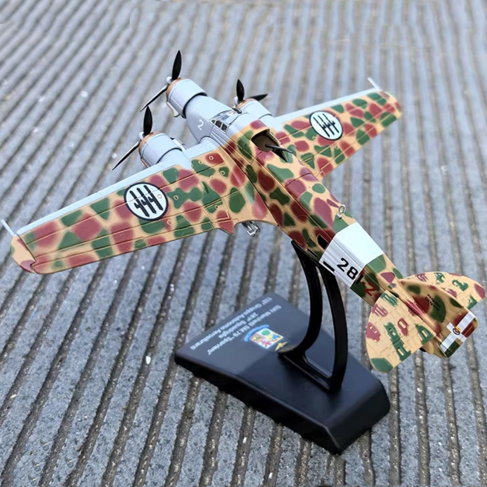 High Quality 1/144 Savoia-Marchetti SM.79 Bomber Alloy Model with Display Stand