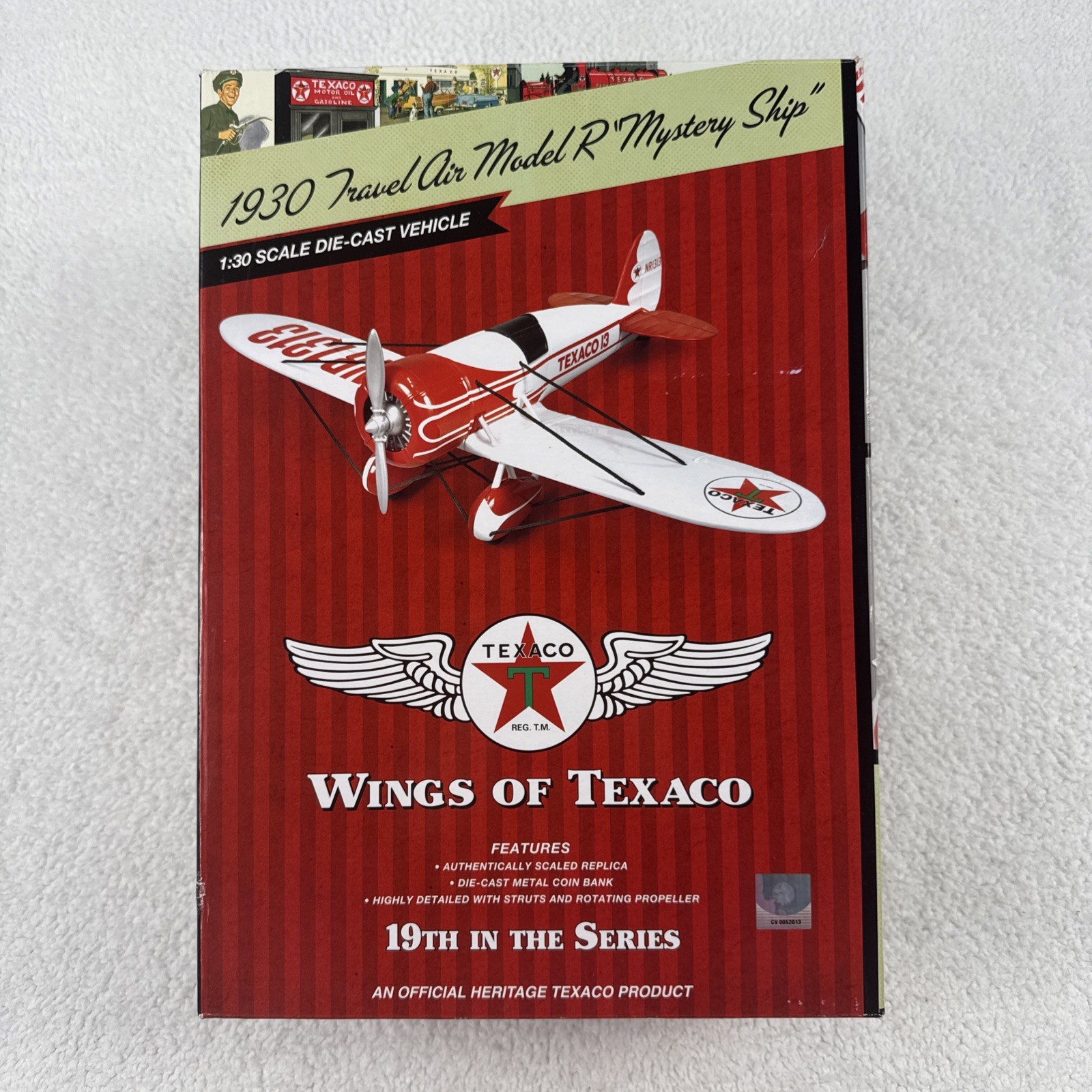 Wings of Texaco 1930 Travel Air Model R Mystery Ship 1:30 Die-Cast Airplane NIB