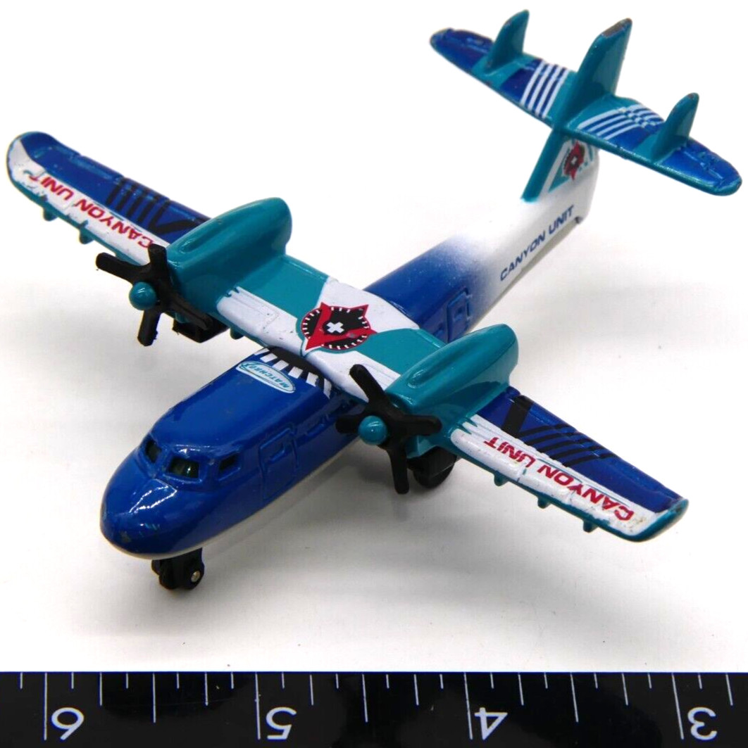 2005 Rescue Plane Matchbox Diecast Blue White Canyon Unit Airplane Propeller