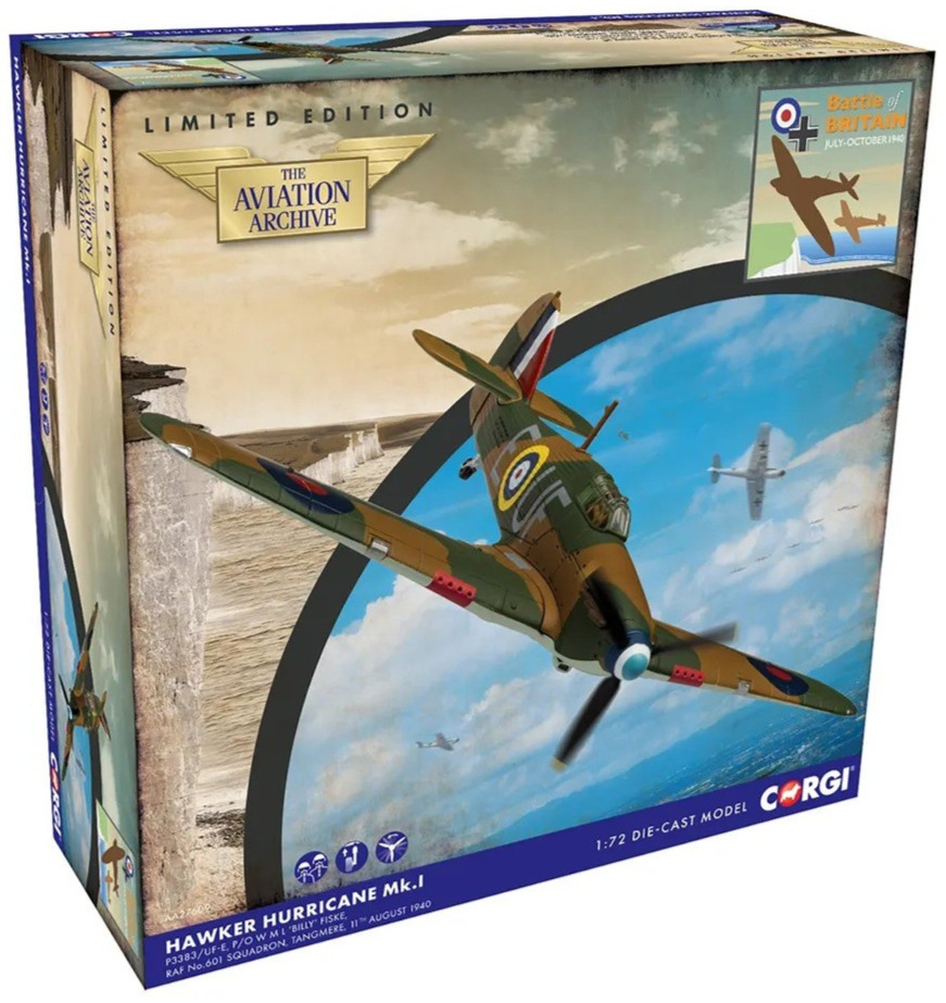 Corgi Hawker Hurricane Mk.I – P/O “Billy” Fiske 1:72 Die-Cast Airplane AA27609