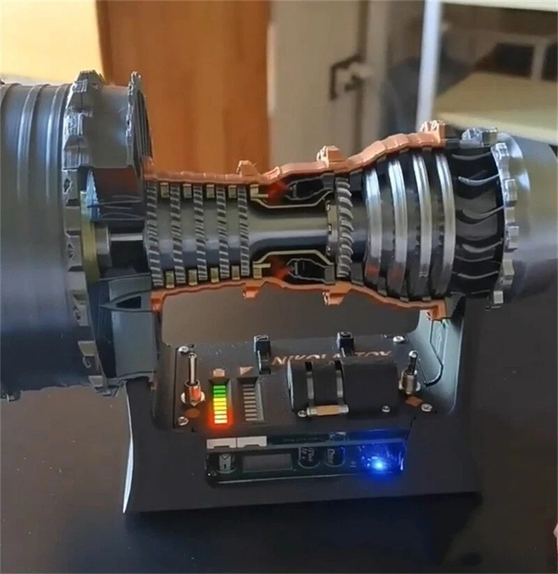 New 25cm Enhanced Turbofan Engine Model Aircraft Aviation Engine Rotatable Model