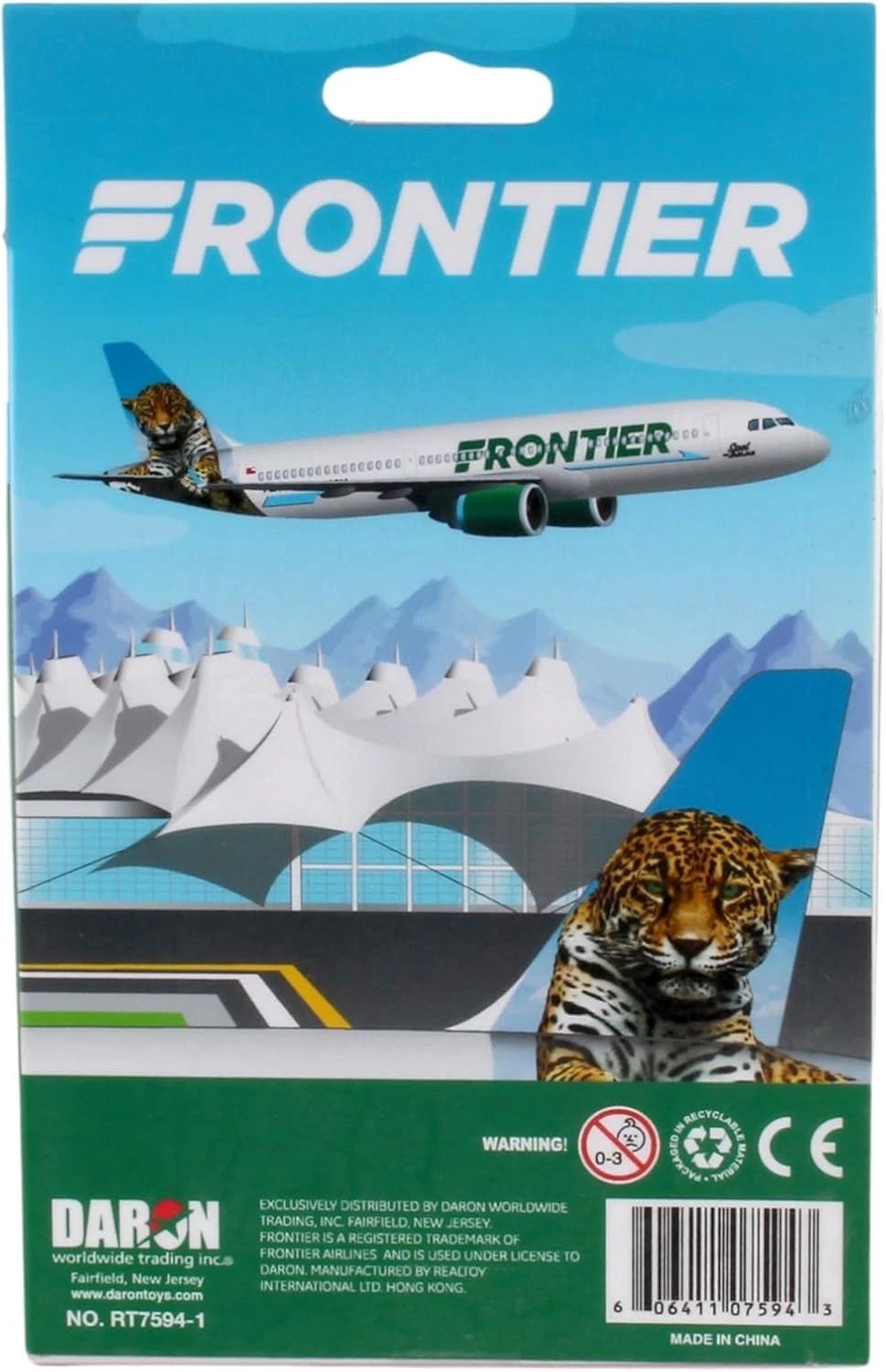 Toy Airplane – Frontier Airlines – Die-Cast Metal Model Airplane Toy with Plasti