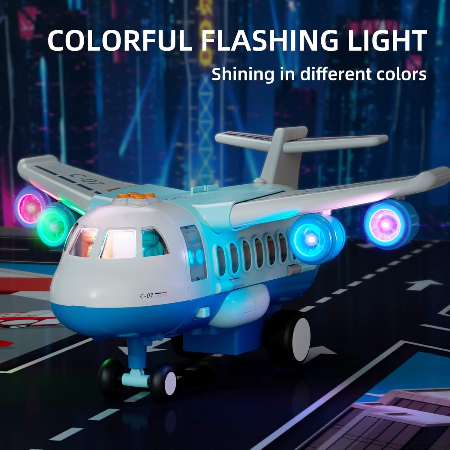 Transport Cargo Airplane, Large Theme Airplane Toy Set, Educational Toy Vehicle
