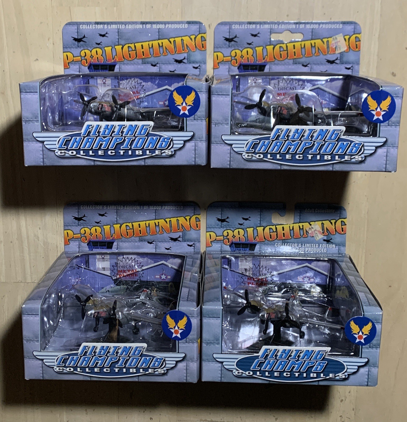 Flying Champions Champs Lot Of 4 P-38 Lightning Diecast Metal Planes