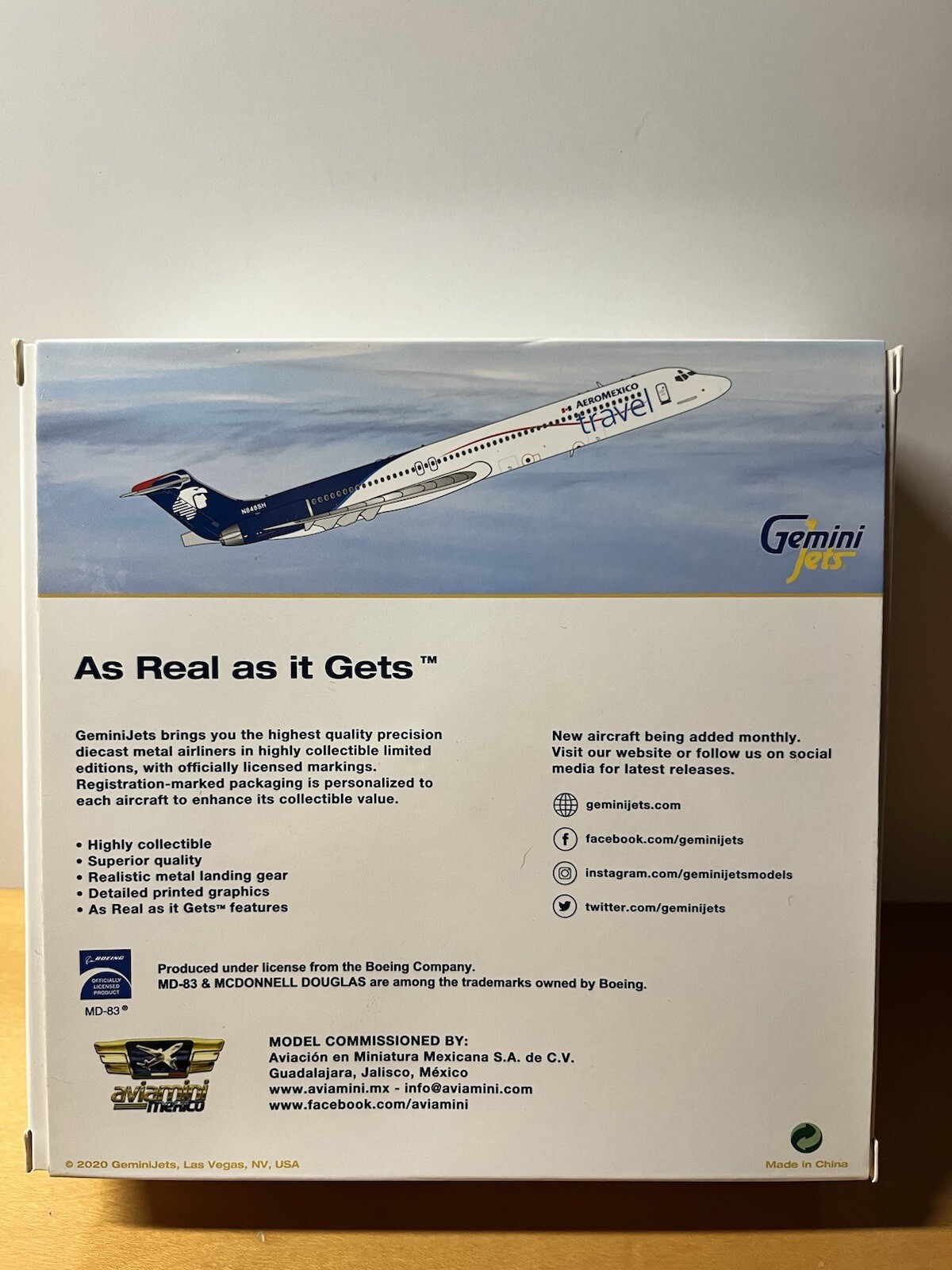 Gemini Jets 1:400 MD-83 Aeromexico Travel