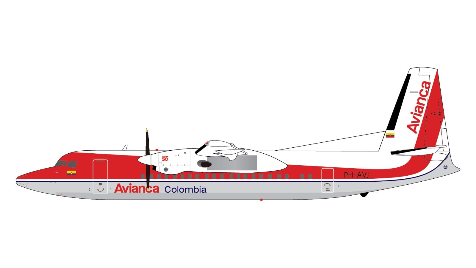 Avianca Fokker 50 PH-AVJ GeminiJets G2AVA1500 Scale 1:200 PRE-ORDER