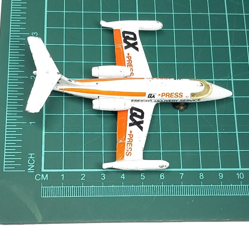 Matchbox Lesney SkyBusters Lear Jet Press Freight Courier Jet Plane Diecast 1973