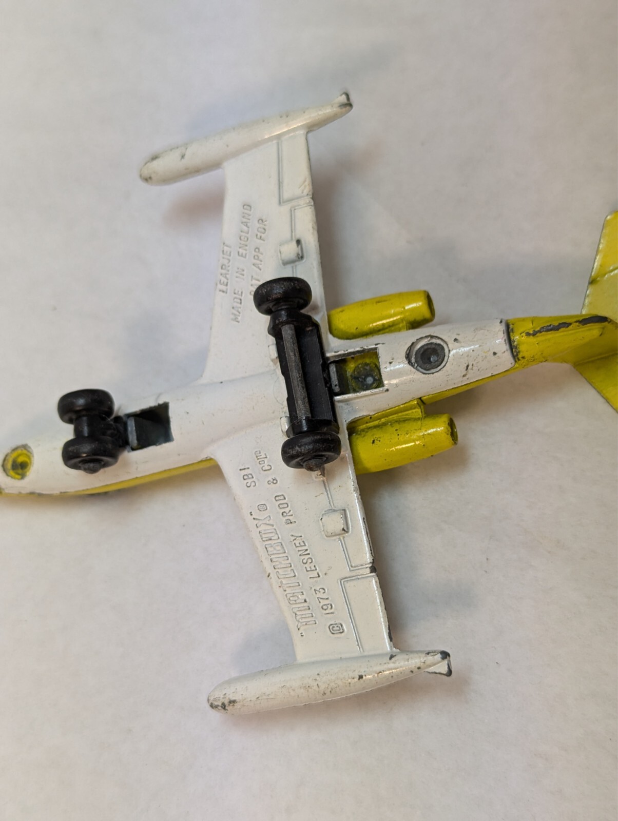 Vintage 1973 Lesney Matchbox LearJet D-ILDE Jet Diecast Toy Plane Made England