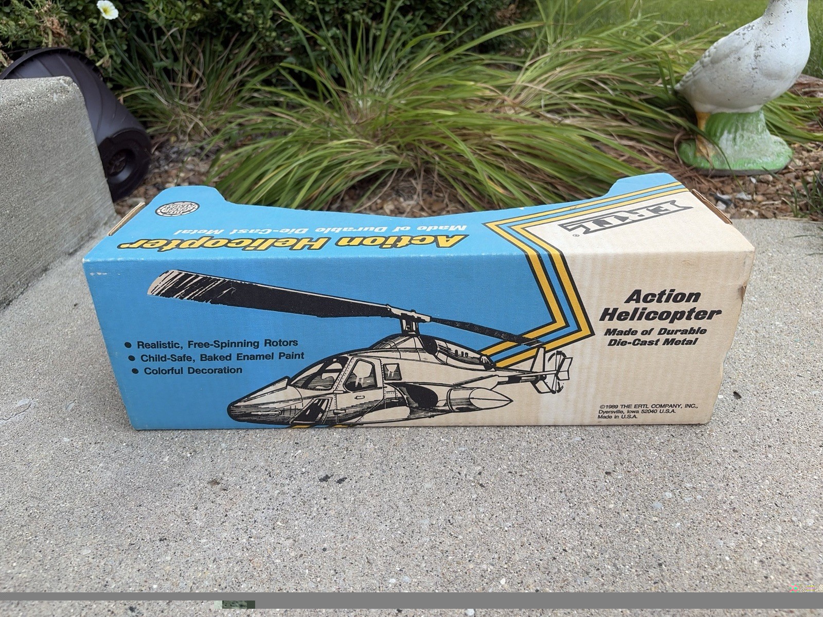 Ertl 15″ Coast Guard Helicopter Vintage 1989 Diecast Bell 222 With Box