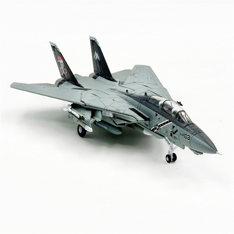 Wltk 1/100 US Navy F-14B Tomcat VF-103 JOLLY ROGERS SANTA CAT Diecast Jet Model