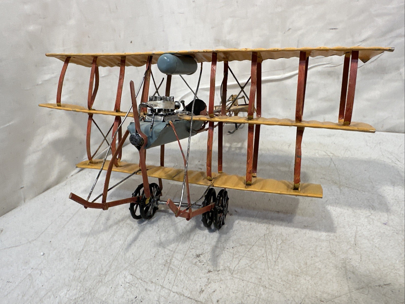 Metal Avro Triplane 12” by 11.25” Model Airplane
