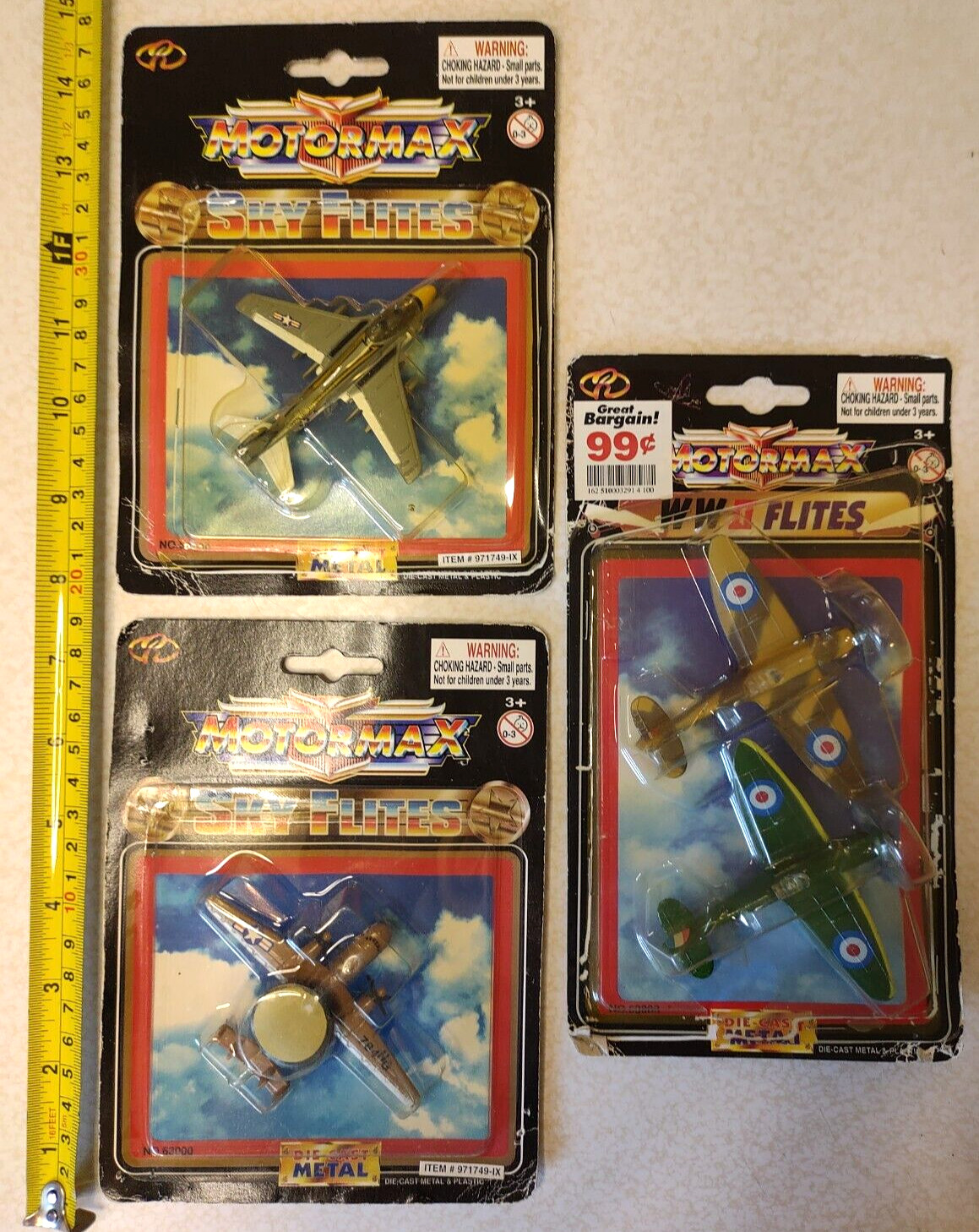 4 PLANE LOT SKY FLITES Motor Max war Model Jet Diecast Zero 2 Pack vtg Replica