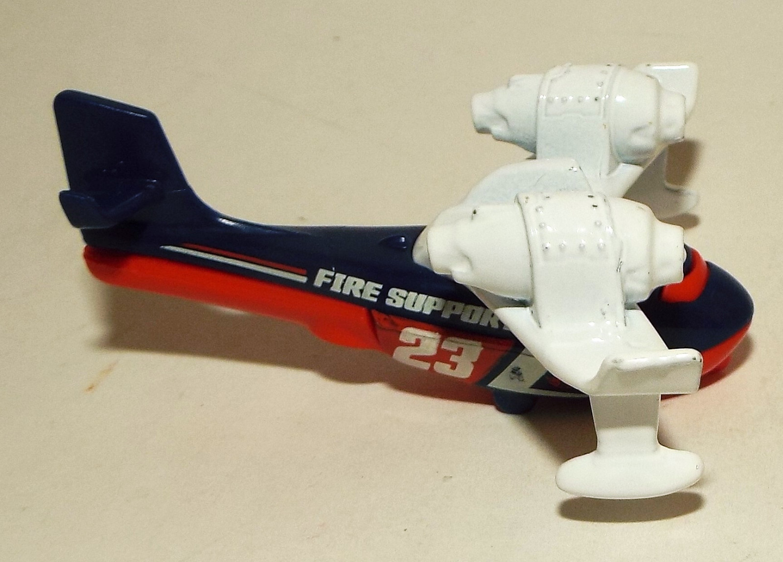 Hot Wheels Small Die Cast Water Bomber in Black & White with Red Trim
