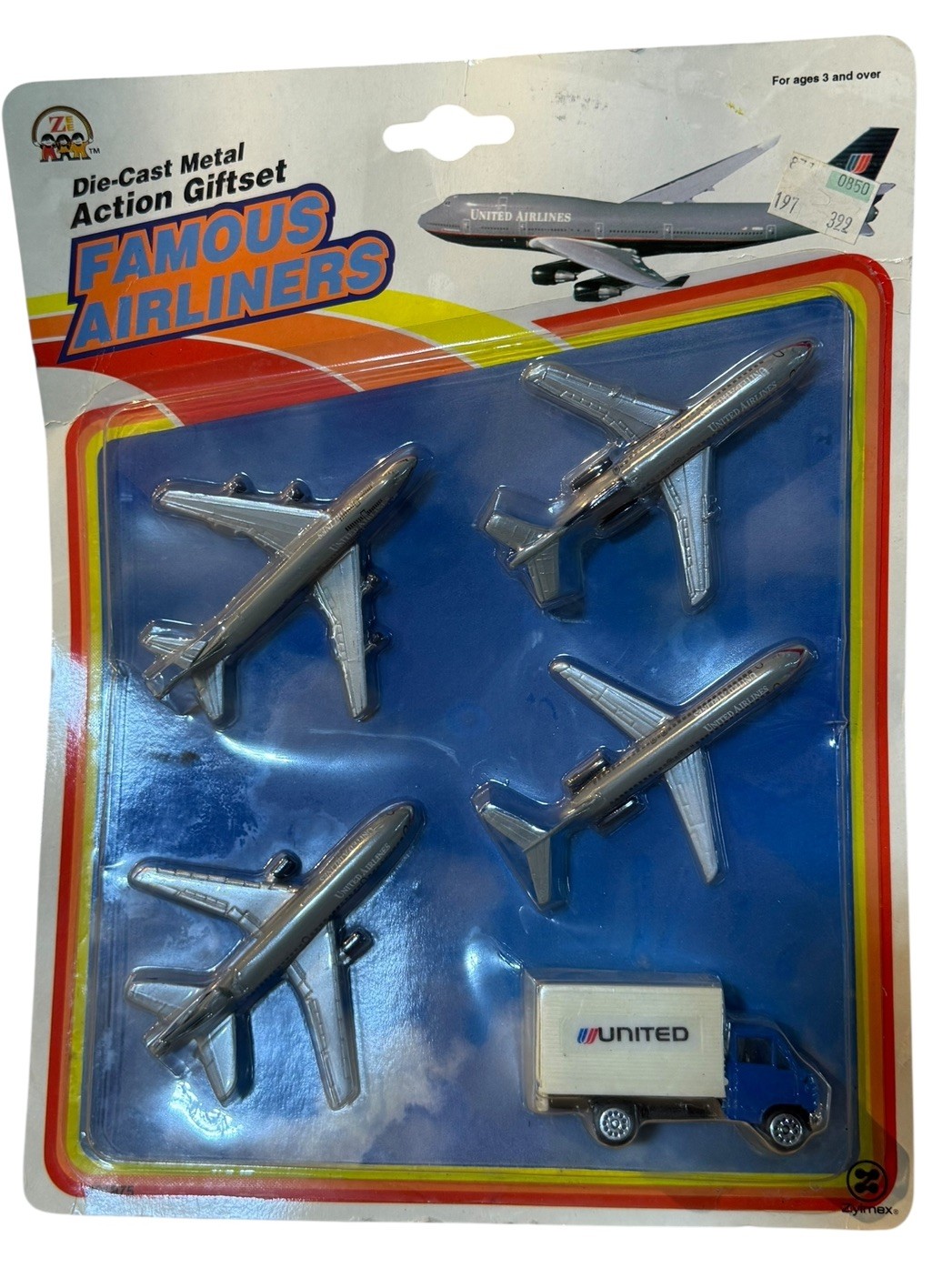 Vintage Zylmex Famous Airlines United Airlines Due Cast Action Giftset