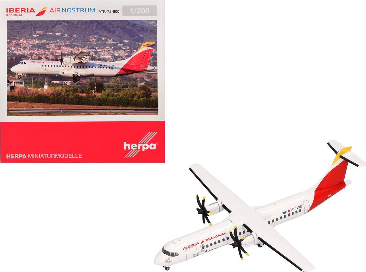 ATR 72-600 Commercial Aircraft Iberia Regional (9H-NCD) White with Red Tail by