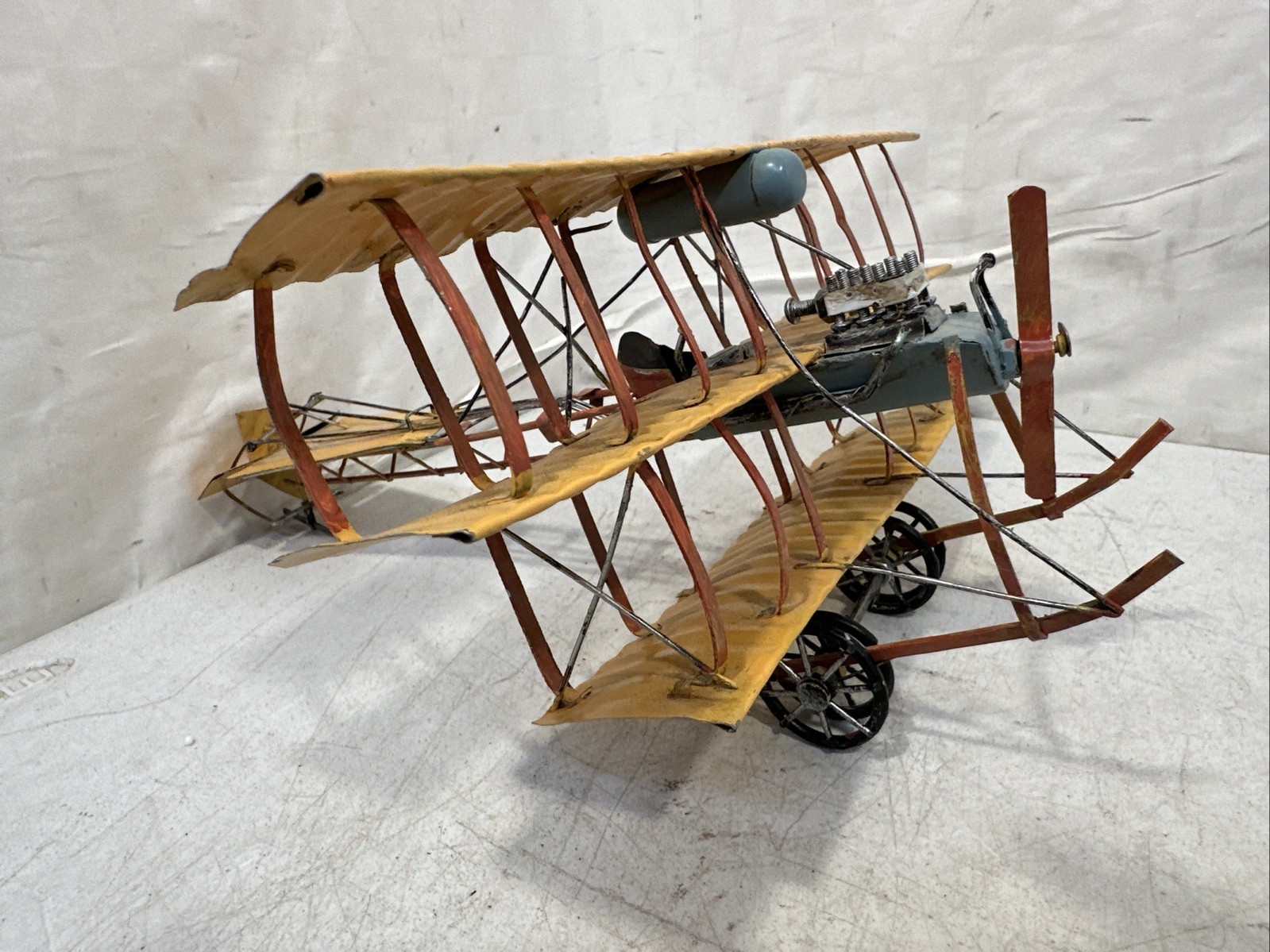 Metal Avro Triplane 12” by 11.25” Model Airplane