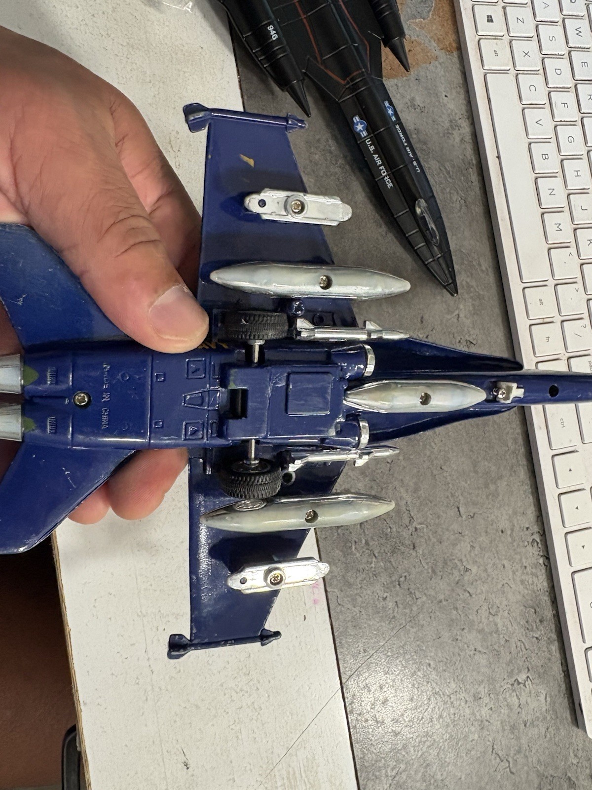 3 Fighter Jet Toys , F14 & F22 &Blue Angel Diecast Planes with Lights & Sounds