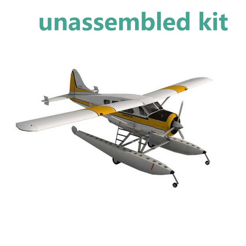 1:32 DHC-2 Beaver Float Seaplane Model 3D Paper Unassembled Kit Souvenir Toy c
