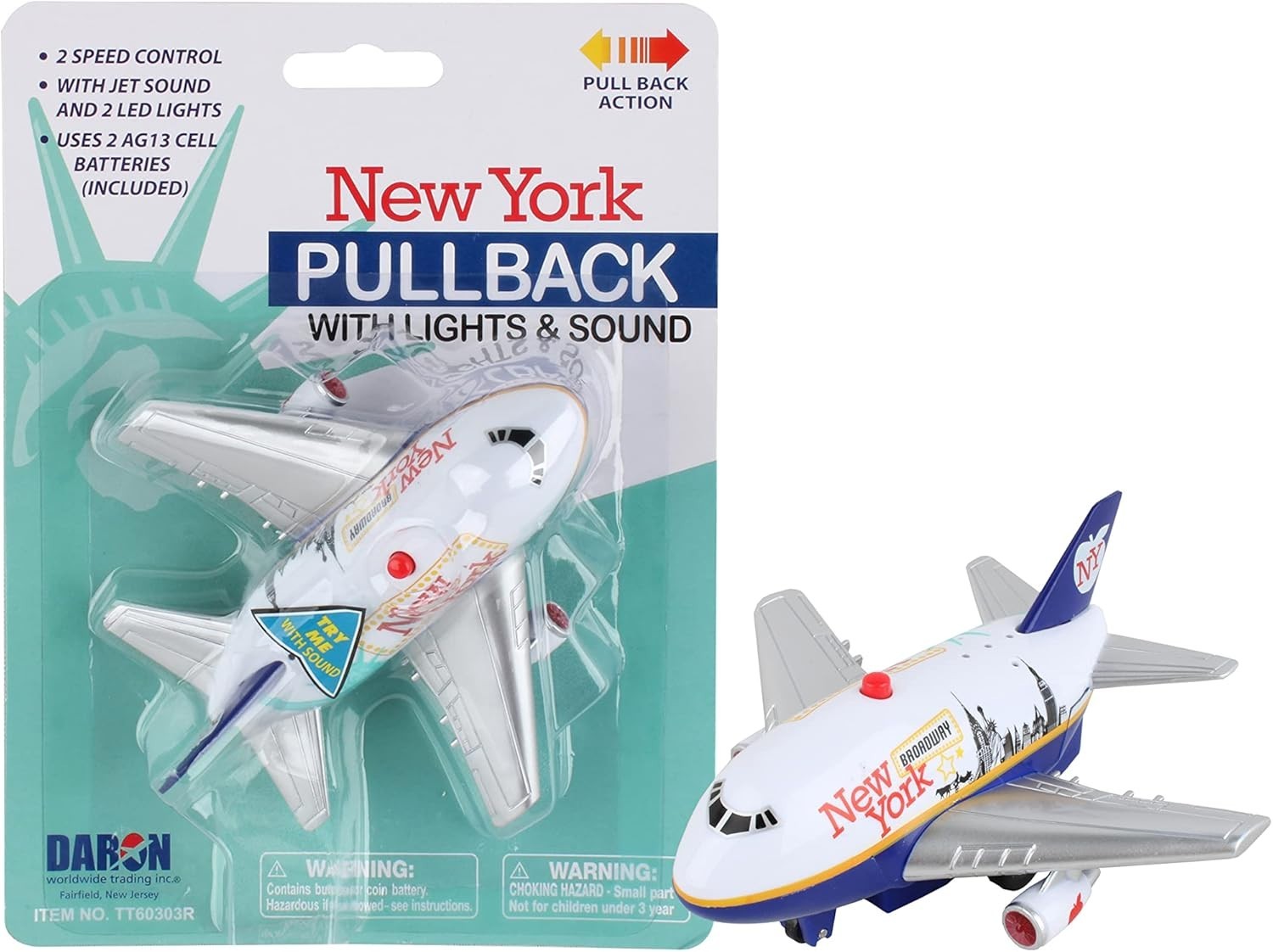 Daron New York Pullback Toy with Light and Sound Pull Back Action