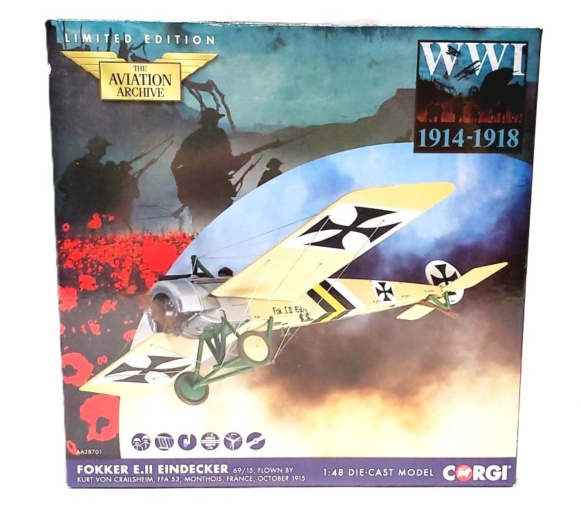 Corgi Aviation Archive Fokker E.II Eindecker 1:48 Diecast WWI Plane Multi-Color