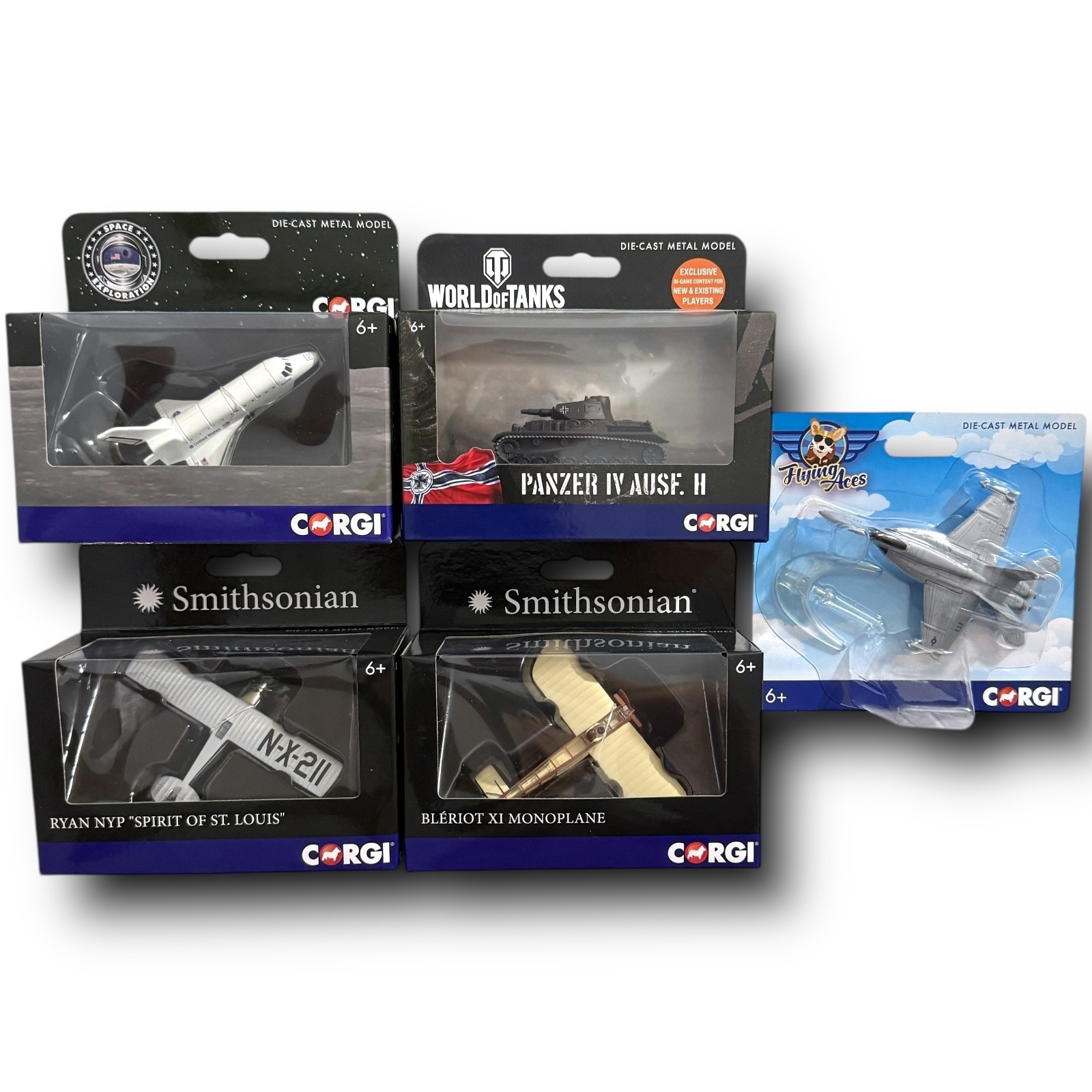 Corgi Diecast Model Lot of 5 Smithsonian Aircraft World of Tanks Planes Assorted