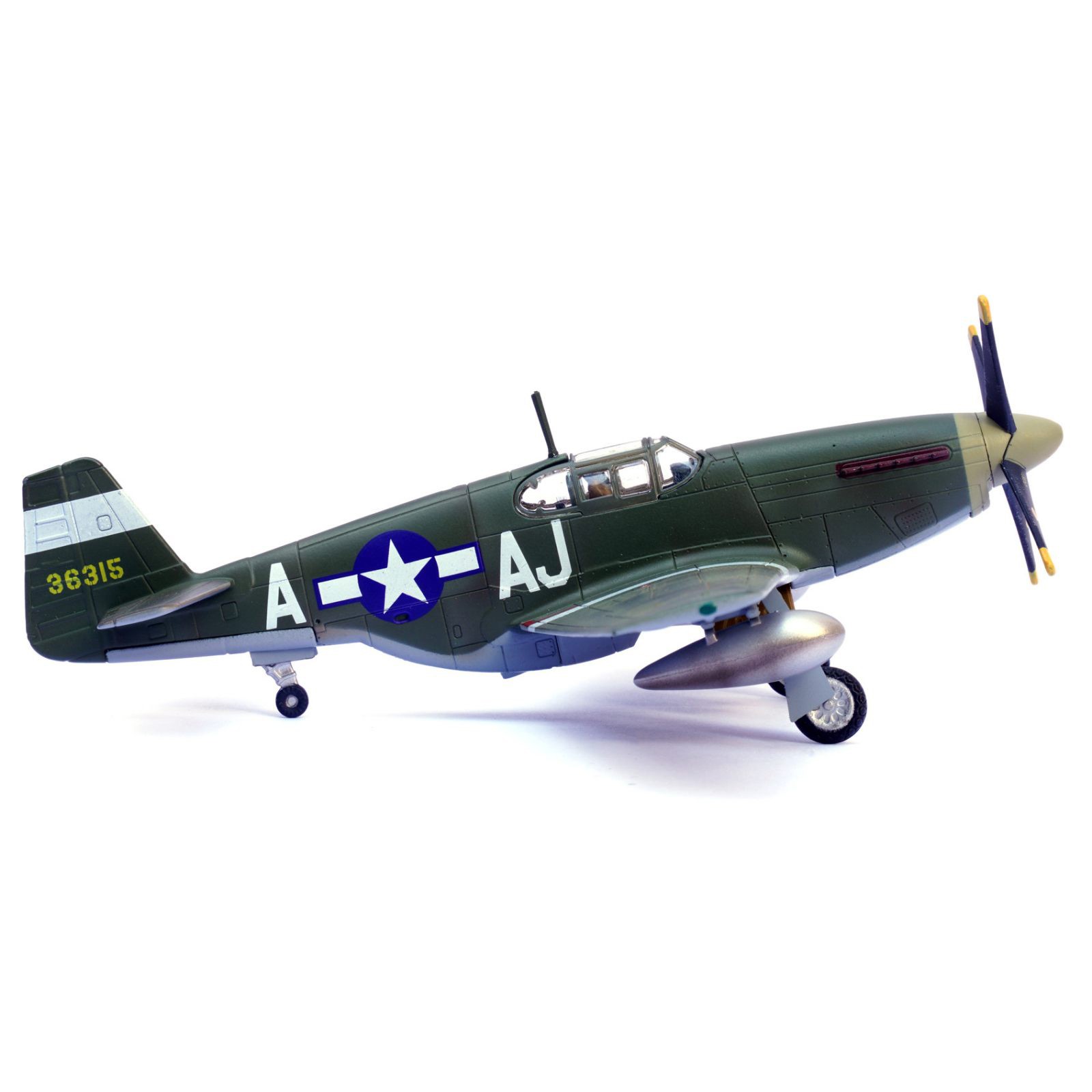13x16cm Alloy+PC 1:72 WWII USAAF P-51B Mustang Fighter Jet Finished Model Gift