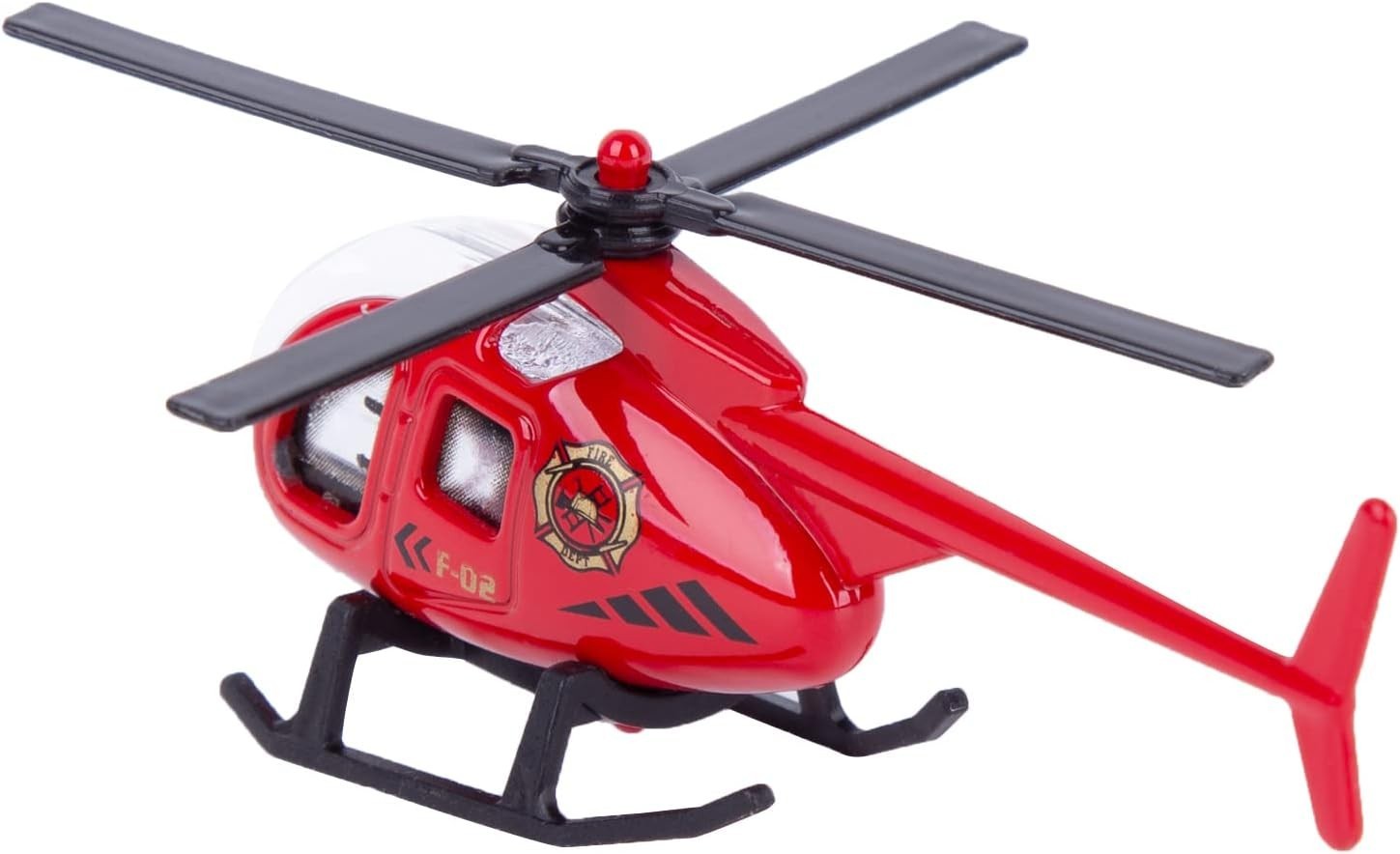 Imaginative Play Set: 4 Diecast Helicopters – Police, Fire & Military Themes
