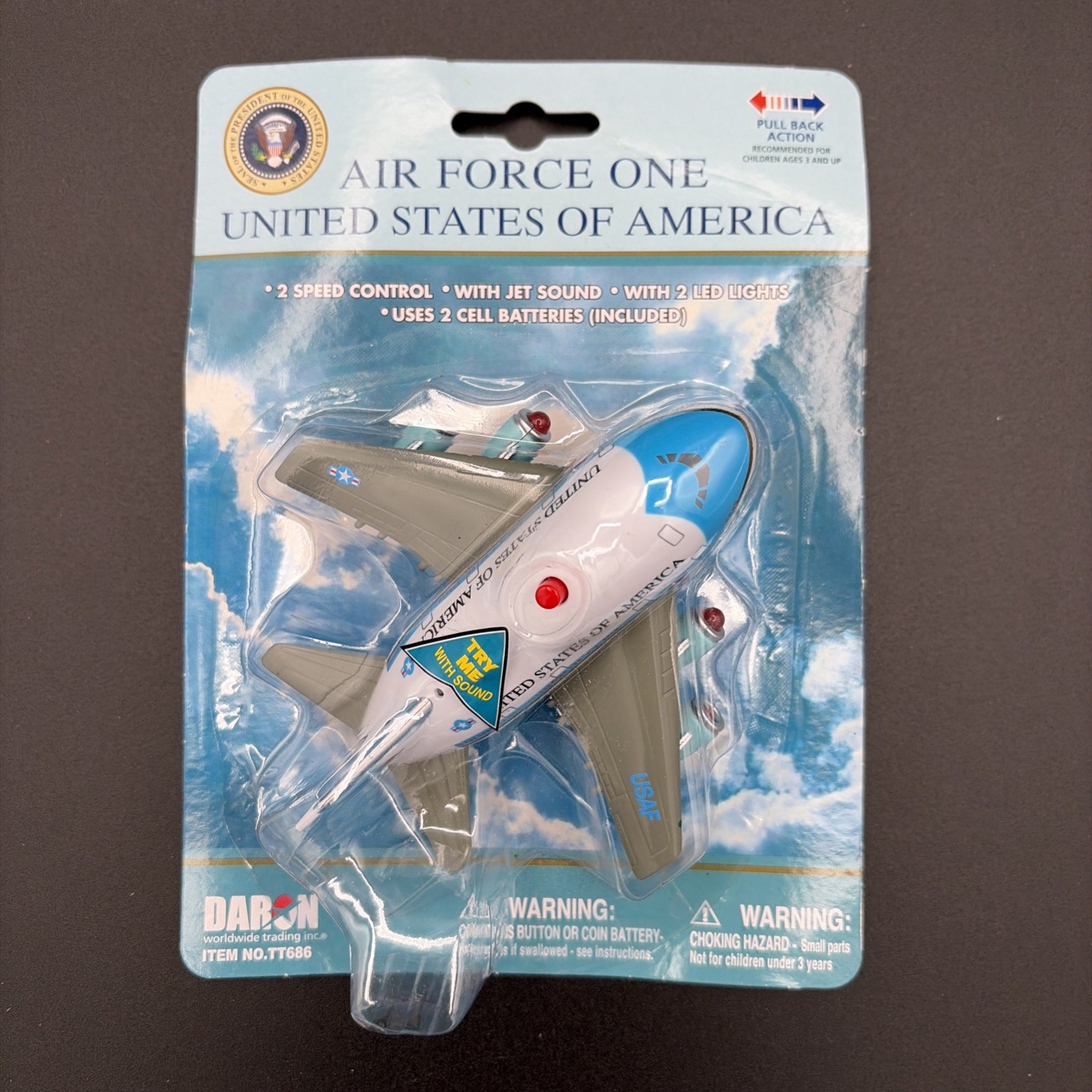 Air Force One USA Pull-Back Action Toy w/ Jet Sound by Daron #TT686 NIP NEW