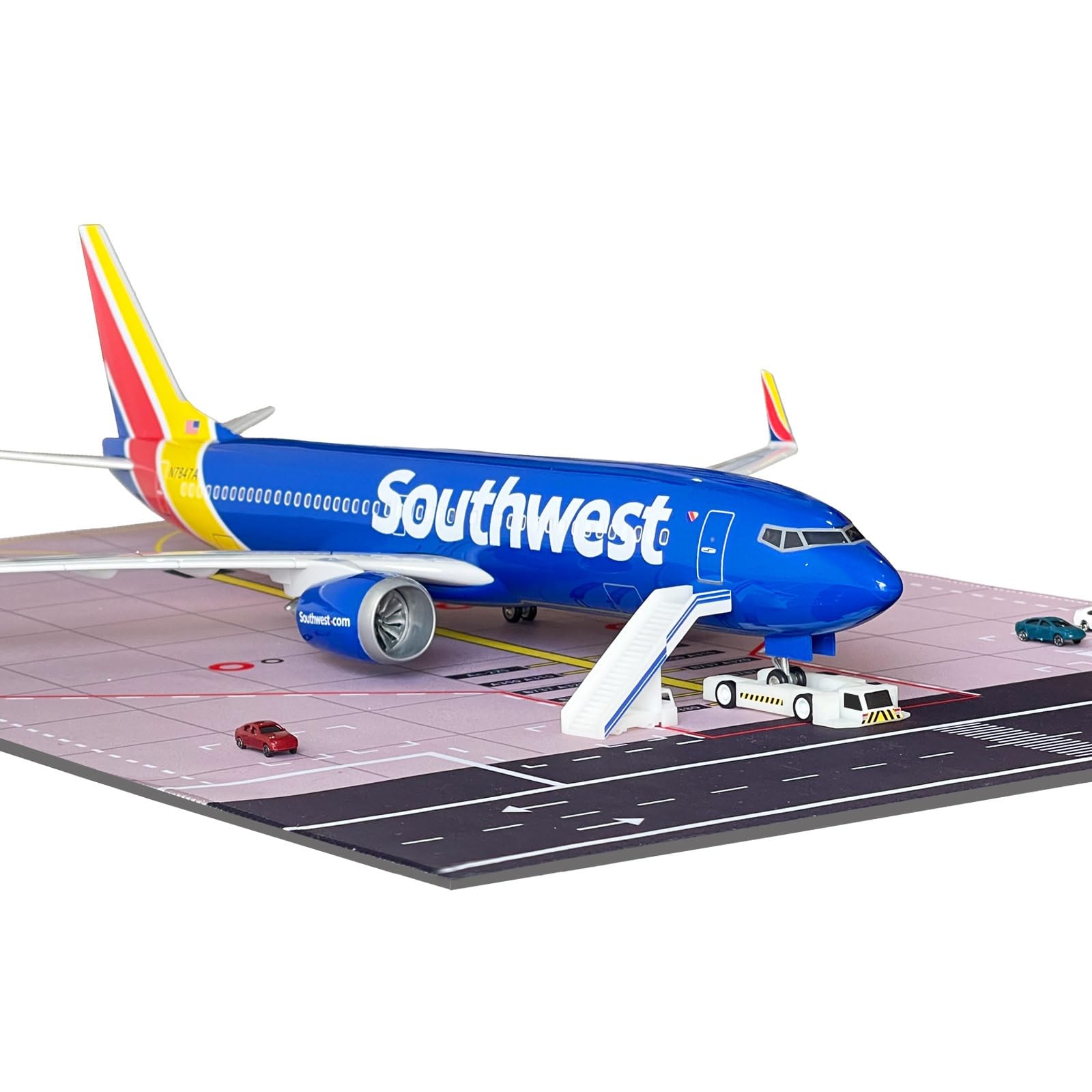 B737 Airplane Model, 1/85 Scale B737 Model 18.5 Inches Length, with LED Lights a