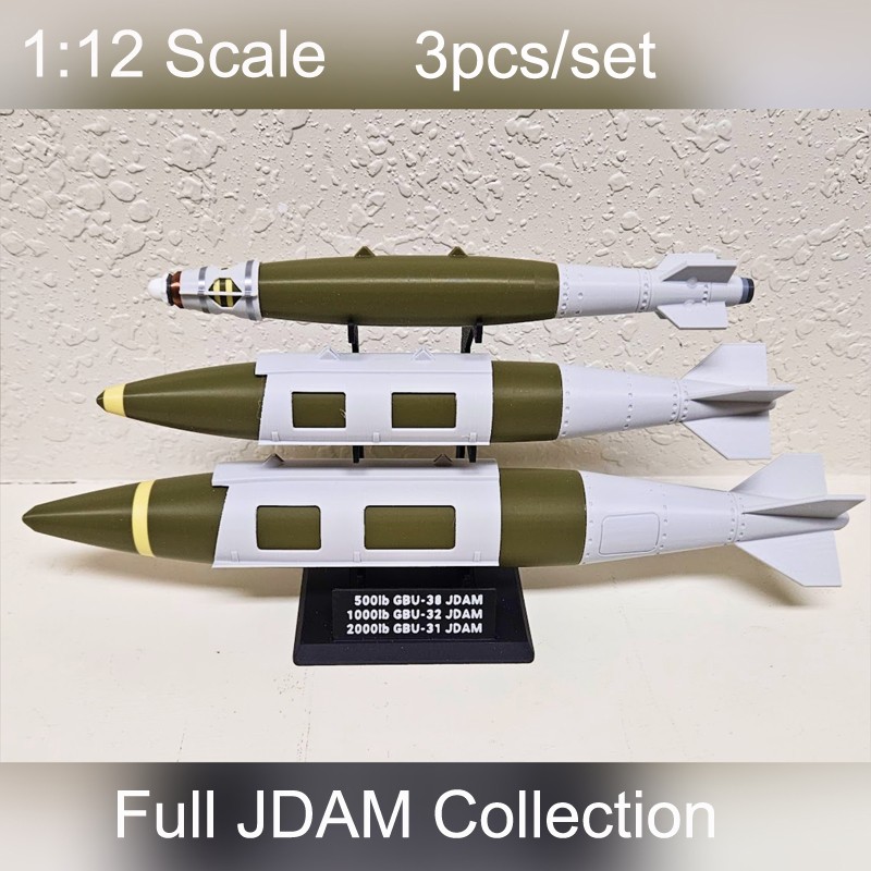 3D Printed 1:12 Boeing GBU-31/32/38 JDAM Bombs Missile Model Military Collection