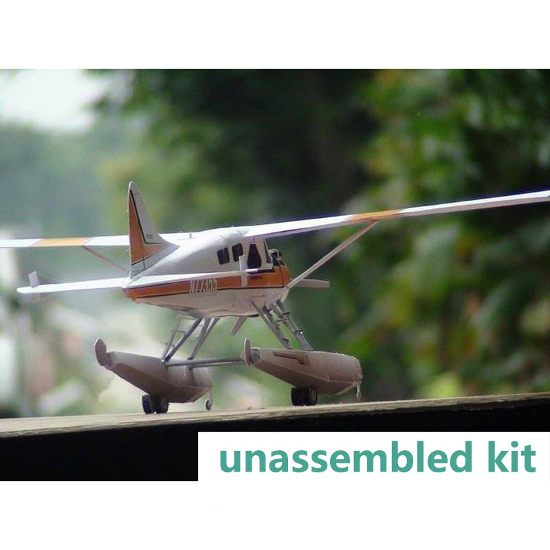 1:32 DHC-2 Beaver Float Seaplane Model 3D Paper Unassembled Kit Souvenir Toy e
