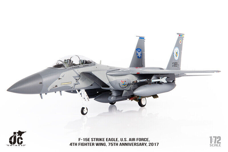 1:72 JC Wings Boeing F-15E Strike Eagle USAF 4th FW Fighter Diecast Plane Model