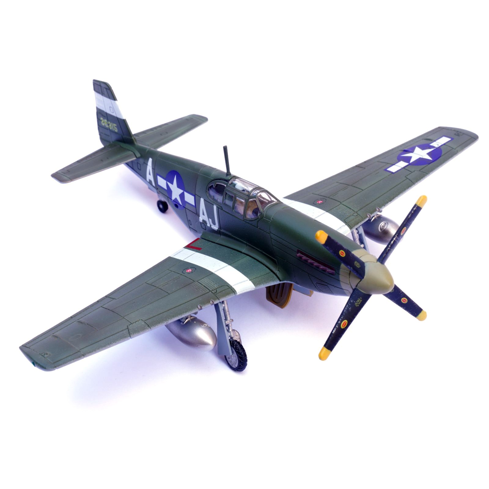 13x16cm Alloy+PC 1:72 WWII USAAF P-51B Mustang Fighter Jet Finished Model Gift