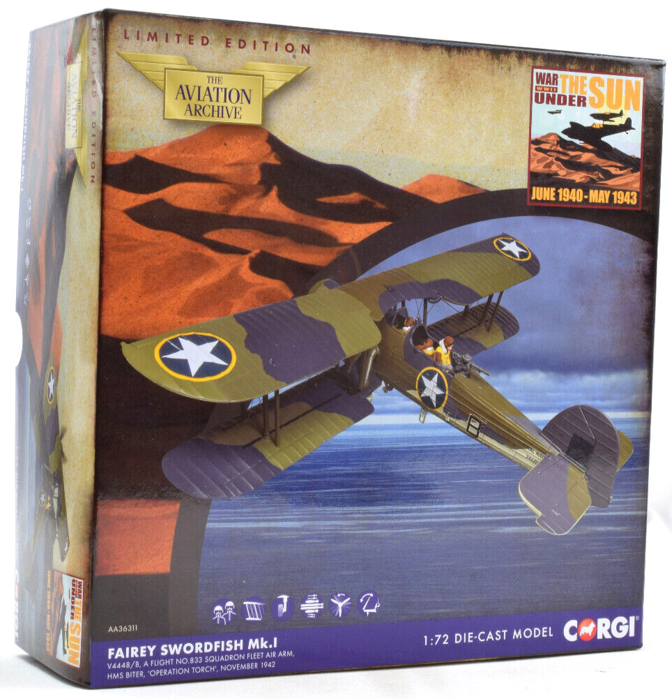 Corgi Fairey Swordfish Mk.I – Operation Torch 1:72 Die-Cast Airplane AA36311