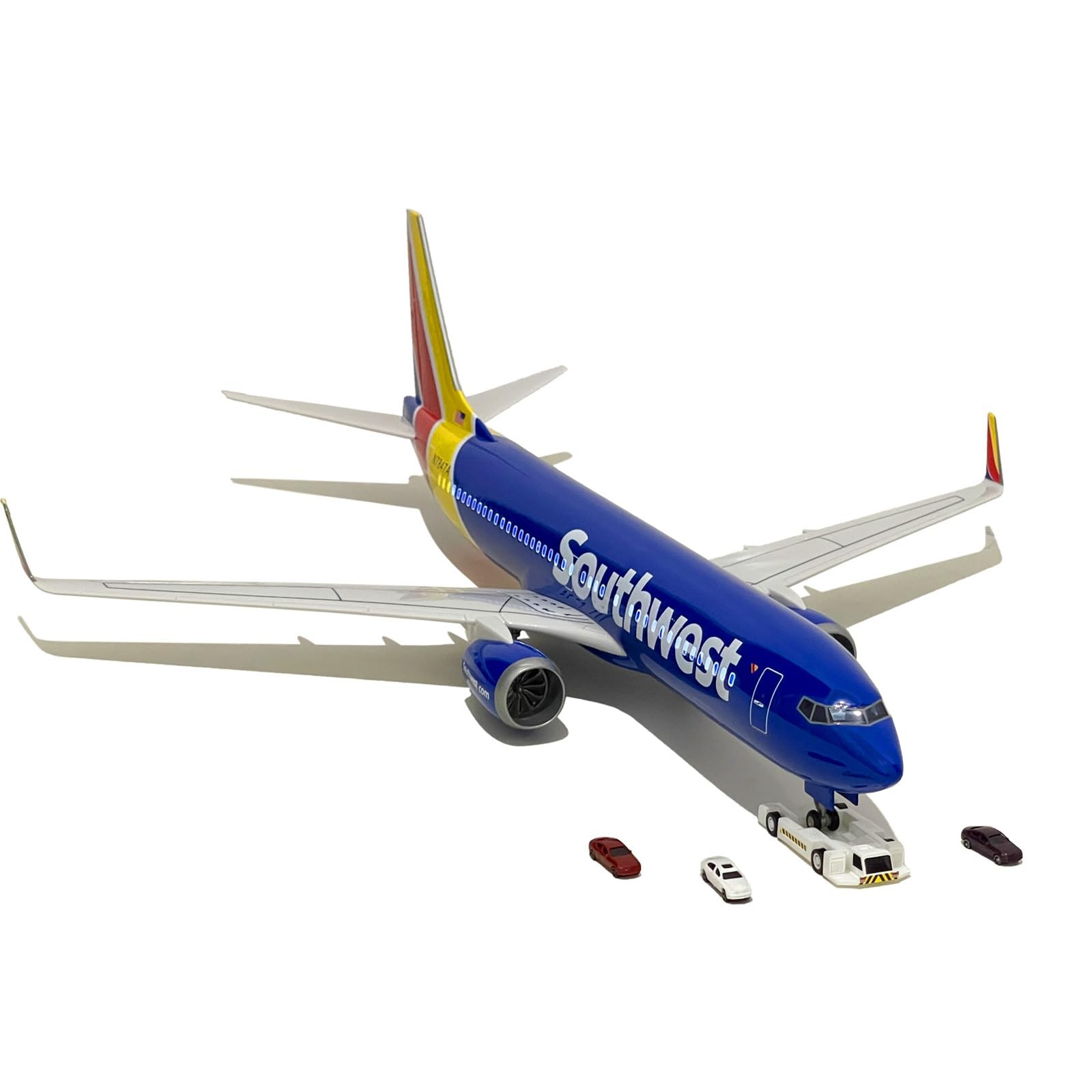 B737 Airplane Model, 1/85 Scale B737 Model 18.5 Inches Length, with LED Lights a