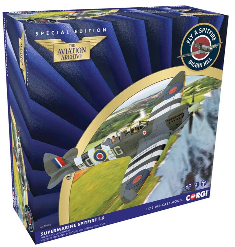 Corgi Supermarine Spitfire T.9 -Biggin Hill Heritage 1:72 Scale Airplane AA29202