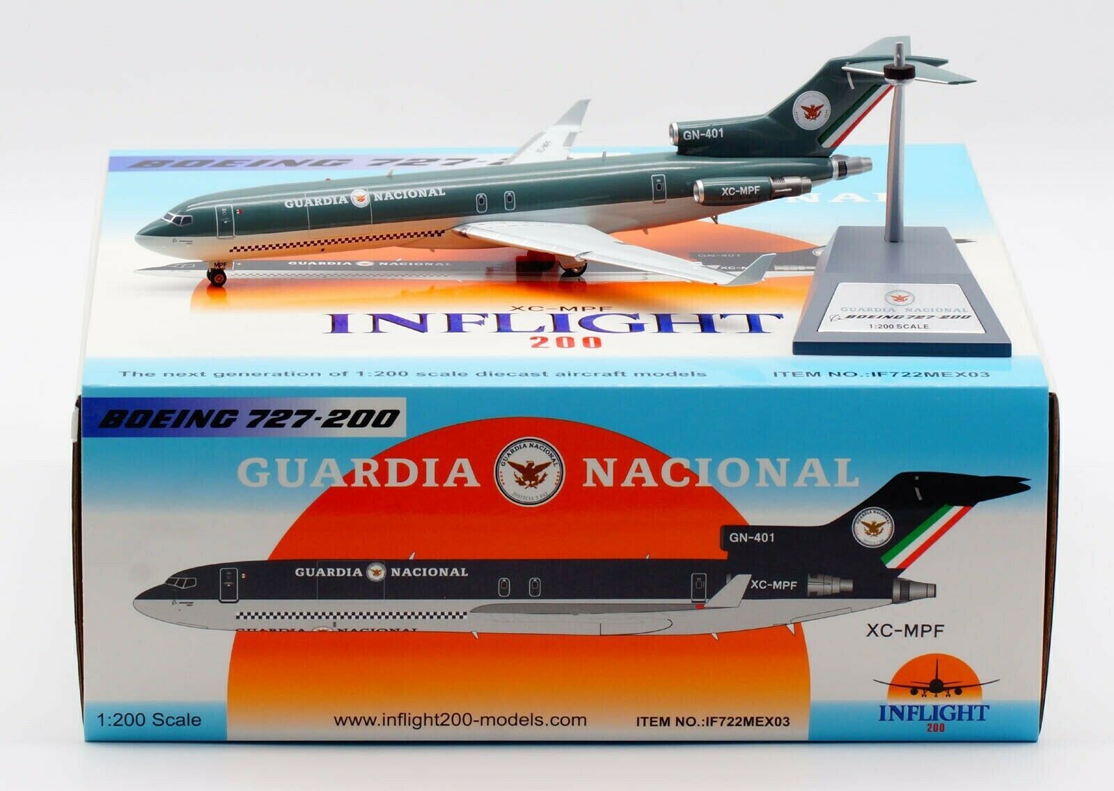 B727-264/ADV GUARDIA NACIONAL MEXICO XC-MPF W/S – INFLIGHT200 IF722MEX03 1/200