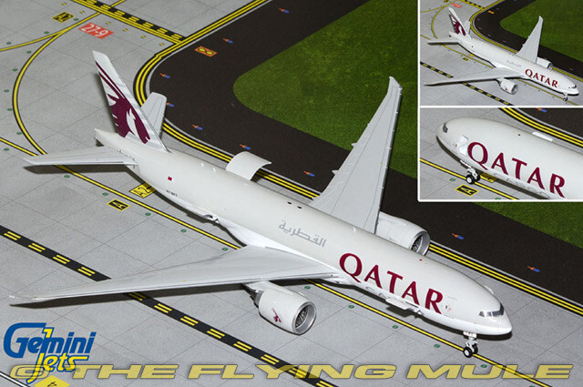 GeminiJets 1:200 777-200LRF Qatar Airways A7-BFT Interactive Series